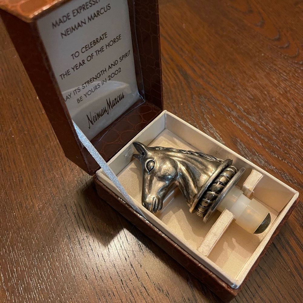 Neiman Marcus Silver Horse Head Bottle Stopper